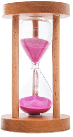 EHJRE , Sanduhr Aus Holz, 6 Min./8 Min./12 Min./20 Min./25 Min., Uhr für Spiele Im Klassenzimmer, Pink, 6min