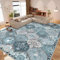 IKALIFE Teppich Wohnzimmer Vintage Waschbar - Waschbarer Kurzflor Teppich rutschfest Super Weich Blumen Design Groß Wohnzimmerteppich für Schlafzimmer Esszimmer 200x300 cm Blau