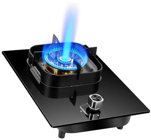 Cuisinière À Gaz Portable - 5.2KW Cuisinière D'extérieur, Table De Cuisson De Camping À Installation Encastrée Et De Bureau, Cuisinière À Gaz En Verre Trempé, Pour Le Camp À Moteur De Cuisine(LPG)