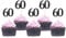 Sotpot 30 Pack Happy 60th Cupcake Toppers 60 Birthday Cake Decorations for 60th Birthday Wedding Anniversary Party Supplies Black Glitter