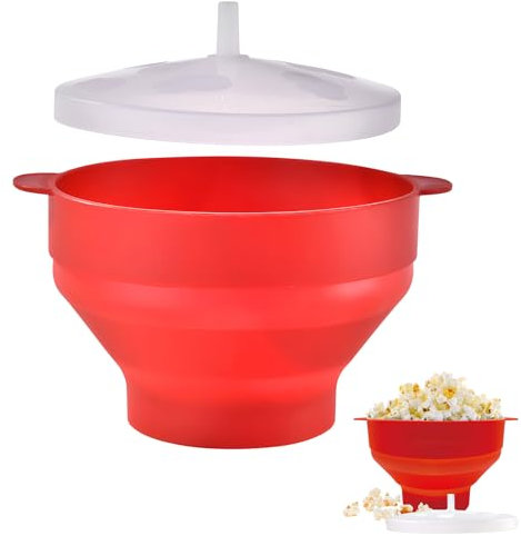 Machine à pop-corn au micro-ondes, pot à pop-corn, bol à pop-corn, boîte à pop-corn pliable, en silicone, sans BPA, pour fête, dortoir, maison, cuisine