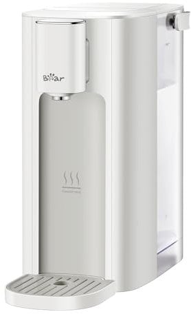 Bear 3L Instant Hot Water Dispenser | 6 Temp Settings (45°C-90°C) | 5 Volume Options (150ml-500ml) | Auto Clean & Child Lock, LED Night Light, Energy Efficient, Digital Touch Screen | Cream White