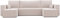 IDOHOME 312x145 Cord Wohnlandschaft U Form mit Schlaffunktion (268x125) und Bettkasten - Sofa U Form mit Schlaffunktion - Cord Couch Beige