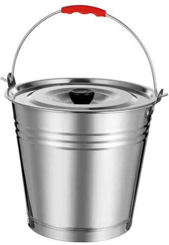 Gatuida Secchio in Acciaio Per Contenitore Per Cenere Con Fondo Rialzato Portacarbone Per Barbecue Da Interno Ed Esterno