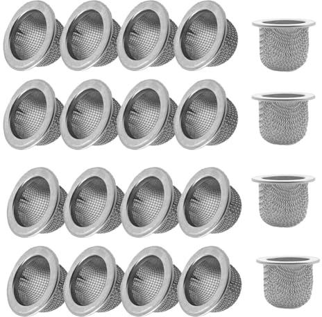 Idhadkc 20Pcs Cocktail Smoker Filter Accessories, Double Screen Filter, Washable Stainless Steel Mesh Screen Filter Bowl