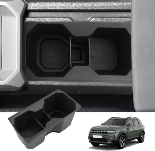 BIXUAN Getränkehalter kompatibel mit 2024 2025 2026 Dacia Duster 3 Mittelkonsole Aufbewahrungsbox Organizer Tray Wasserbecherhalter Mittelarmlehne Ablagefach Duster 3 Zubehör