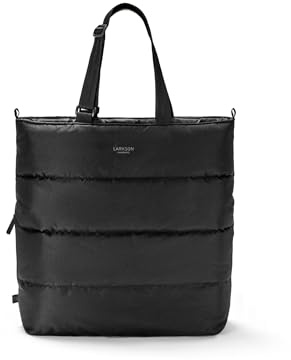 LARKSON Puffer Tote Bag Mujer Negro - Greta - Bolso Bandolera Acolchado Reversible - Bolso de Hombro Grande para Trabajo, Compras, Universidad - Repelente al Agua