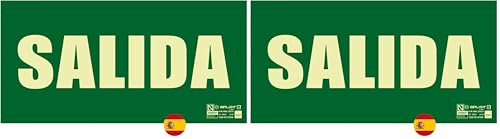 Astlight Señal Salida de Emergencia Homologada 320x160 mm | Cartel de Salida Fotoluminiscente Homologada | Señal Indicativa de Salida de Emergencia Fotoluminiscente (Paquete de 2)