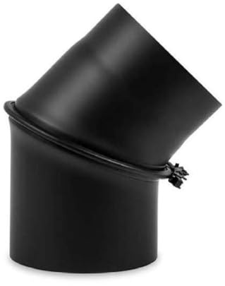 Feuercampus Ofenrohr Bogen Ø 180 mm Schwarz drehbar 0-45° für Kaminofen und Schornstein, hitzefest, robuste Stahlblech, einfache Montage, CE-zertifiziert.