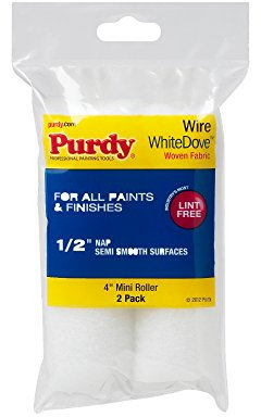 Purdy 140606044 White Dove Roller Cover, 4 inch Mini Replacement, 1/2 nap