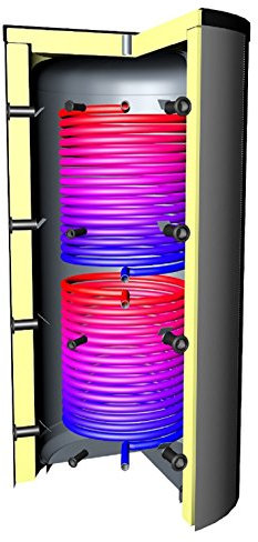 Pufferspeicher 600 Liter Warmwasserspeicher Solarwärmetauscher Thermodul-Isolierung