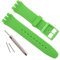 Green Olive Bracelet de montre de rechange en caoutchouc de silicone étanche pour montre Swatch (17 mm, 19 mm, 20 mm) (17 mm, vert)