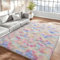 linyingdian Alfombra rectángulo Shaggy para Salón habitación de los Niños Dormitorio - Alfombra Antideslizante Muy Suave, Lavable, Tie-Dye, al Aire Libre Interior. (Colores del Arcoiris, 80x120cm)