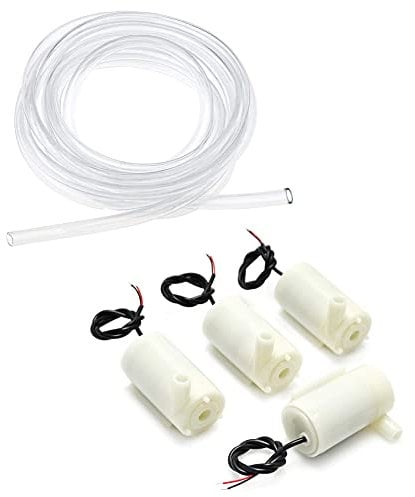 Mini bomba de agua micro sumergible CC 3 V 5 V con juego de tubos de vinilo transparente de 3 metros, bomba de motor sin escobillas de bajo ruido, nuevas bombas de agua para peceras y plantas de