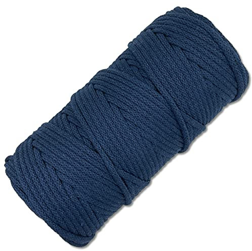 Baumwollkordel 100 Meter in 5 mm Makramee Kordel Baumwollseil Schnur Basteln DIY Schnur Turnbeutel (Jeans 006)