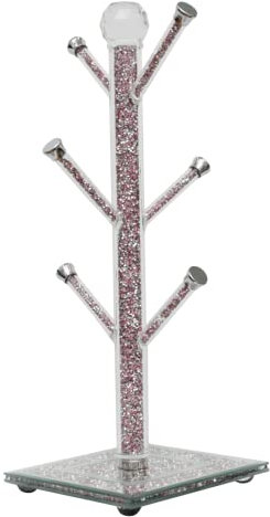 Biznest XXL Pink Crushed Diamond Crystal Mug Holder Crushed Diamond Display Gift Present Home Decoration