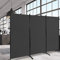 GiantexUK Foldable 3-Panel Room Divider, Movable Wall Privacy Separator, Screen Protector for Bedroom, Living Room and Balcony (Black)