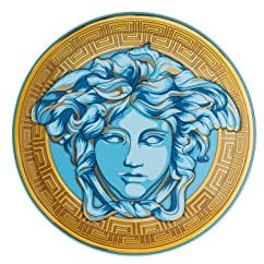 Versace - Amplified Piatto Piattino 17cm Blu Oro Porcellana
