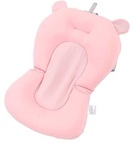 Baby-Badewannenauflage, Baby-Badewannensitz, Baby-Badekissen-Auflage für Neugeborene, Badewannenmatte für Kleinkinder, Baby-Badewannenkissen, Badewannensitz, Geschenke (Rosa Bär)
