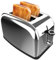 Cecotec Grille-pain vertical 2 fentes courtes Toastin' time 850 Inox Lite. 850 W, 2 tranches de pain, fente large 3,8 cm, support pour petits pains et bac à miettes, acier inoxydable