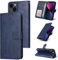 E-Lush Handyhülle für iPhone 13 Hülle Leder PU, Magnet Klapphülle Flip Wallet Kartenfach 360 Stoßfeste Schutzhülle für iPhone 13 Hülle mit Standfunktion, Blau