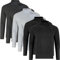 Mens 6 Pack Shirts Plain Roll Neck Basic T Shirt Top Multi Pack Set[2 Charcoal, 2 Grey, 2 Black,M]