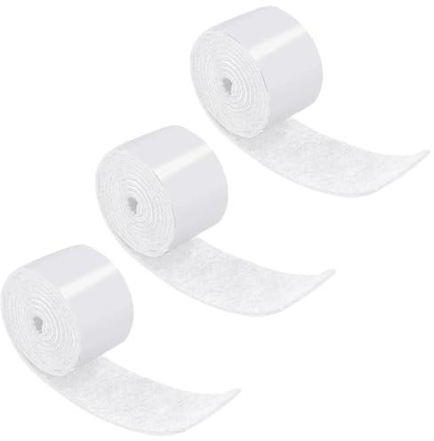 3 rotoli Feltro autoadesivo, protegge i vostri mobili e pavimenti in legno, taglio libero di qualsiasi dimensione antiderapant feltro adesivo, 100 x 2 cm, Bianco