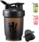 chongning Protein Shaker Bottle with Mixing Ball, 350ml Protein Powder Shaker Bottle, Leakproof Flip On Lid, Sports Gym Supplement Shaker Cup, Mini Water Bottle for Protein Shakes, BPA Free (Black)