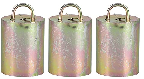 WOHPNLE 3 Stücke Verdickte Schafglocke aus Legierung, Antike aus Viehglocken, Metallglocken Schafglocke für Kuh, Pferd, Schaf, Kupfer, Vieh, Messing-Glocken (Glocke Nummer 3)