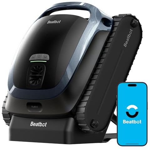 Beatbot AquaSense 2 Poolroboter, Akku Poolsauger mit Oberflächen-Parkfunktion, Poolreiniger Boden und Wand, Doppelte Reinigung der Wasserlinie, für Pools bis zu 300 m², Mitternachtblau