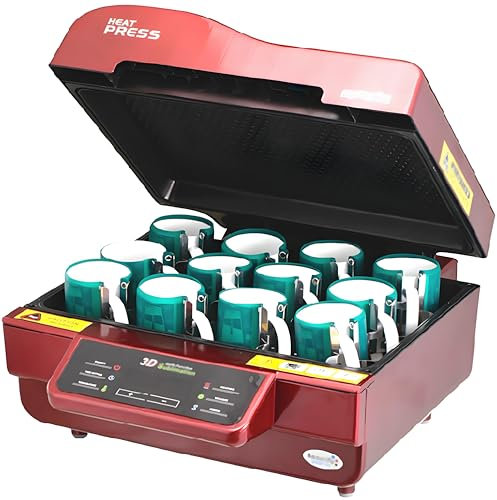 FBJAMZ Machine de Presse à Chaud de Four sous Vide à Sublimation 3D, avec contrôle Intelligent de la température, pour Tasse, t-Shirt