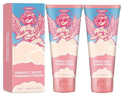 2 Stück Perfekte Körperbräunungscreme, Sonnenbank-Bräunungsbeschleuniger, Natürliche Schnellbräunungscreme für Babys, Vanille, Glattes, Streifenfreies Finish für Alle Hauttypen