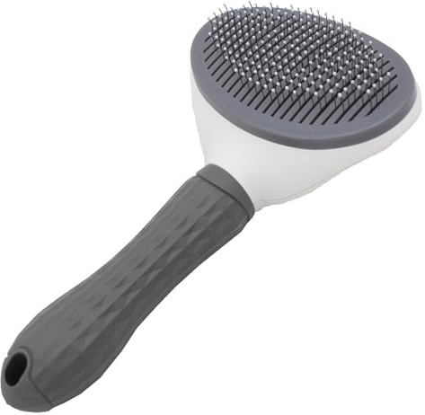 Dog Brush Cat Grooming Comb,Self Cleaning Pet Slicker Brushes with Smooth handle,Dog Grooming Tool with Button for Pet Shedding Brush Clean Tangled
