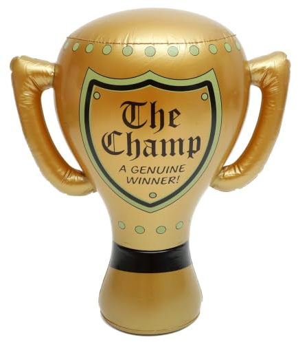MERRYHAPY Giocattolo Coppa Gonfiabile Oro in PVC, Pieghevole e Portatile | Sport Meeting e Giochi, Struttura Gonfiabile, Leggero da Trasportare, Premio Scenico Creativo Stile Casuale