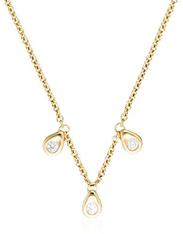 Orphelia Damen-Collier 18 Karat Gold und Diamond Kette 3 Diamanten 0.15 Karat Gelbgold weiß Rundschliff 45 cm - TR-006