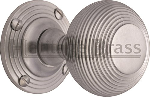 Door Knobs V971-SC Reeded Mortice Knob on Round Rose