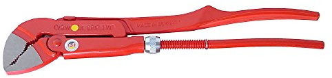 VBW ABC-Rohrzange X-GRIP Red Edition | 3 in 1: Form A; B; C, 45° abgewinkelt | Länge 440 mm, Maulöffnung max. 75 mm | Made in Germany