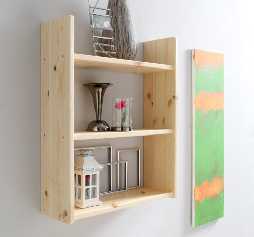 TiCAA Wandregal Hängeregal Kiefer Natur