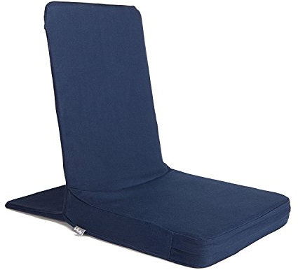 Bodhi Mandir Bodenstuhl XL | Meditationsstuhl mit dickem Sitzkissen | Komfortabler Bodensessel mit gepolsterter Rückenlehne | Waschbarer Bezug | Ideal für Freizeit, Yoga & Meditation (Nacht-blau)