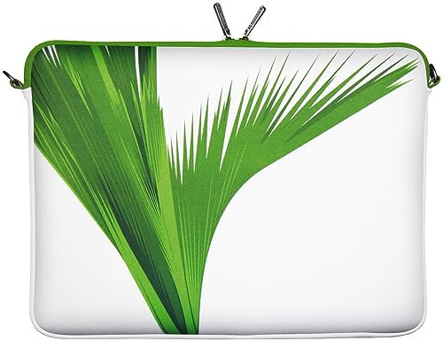Digittrade LS138-15 Green Designer MacBook Pro 15 Zoll Tasche aus Neopren bis 39,1 cm (15,6 Zoll) Mac Book Schutzhülle PC Computer Case Blume grün-weiß