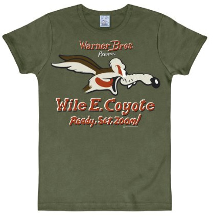 Logoshirt® Looney Tunes Coyote T-Shirt Damen & Herren | Offiziell lizenziertes Looney Tunes-Merch, Coyote Ready, Set, Zoom!-Motiv, 100% Baumwolle, Cartoon T-Shirt mit Frontprint