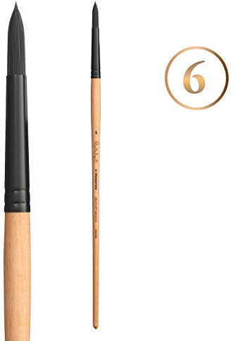 Princeton Catalyst, Series P6400, Round, Size 6. Long-Handled, Acrylic, Beige, Gr. 6