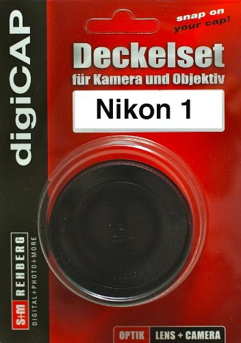 digiCAP 9890/NIK1 Objektivrückdeckel und Gehäuse Set für Nikon 1 Kamera