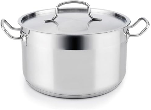 Quid Olla Inoxidable Azzero de Acero INOX 20 x 17cm - 5,1l | Acero, Acero Inox, forma redondo, acabado metalizado, 20 x 17cm - 5,1l