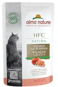 Almo Nature HFC Natural Lachs Und Kürbis Katzennassfutter 24er Pack (24 x 55 g)