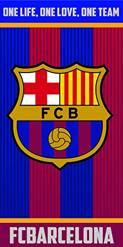 Fc Barcelona Toalla 100% Algodón, Azulgrana 70 x 140 cm
