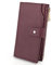 UTO Femme Portefeuille Porte-Cartes Blocage RFID en PU Cuir avec Bracelet Grande Capacité(21 emplacements de Cartes) Poche Intérieure Convient aux Portables 5.5'' Pourpre