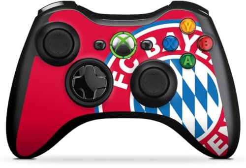 DeinDesign Skin kompatibel mit Microsoft Xbox 360 Controller Folie Sticker FC Bayern München Offizielles Lizenzprodukt FCB