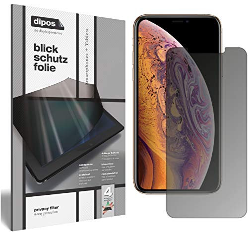 dipos I Blickschutzfolie matt kompatibel mit Apple iPhone XS Max Sichtschutz-Folie Display-Schutzfolie Privacy-Filter