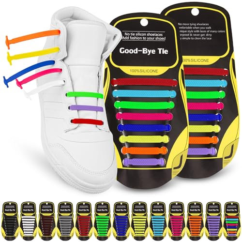 SULPO Elastische Silikon Schnürsenkel – Ohne Binden – Silikonschnürsenkel – Schnürsenkelersatz, Schleifenlose Schuhbänder – Gummischnürsenkel für alle Schuhe – Kinder & Erwachsene (Mischen)